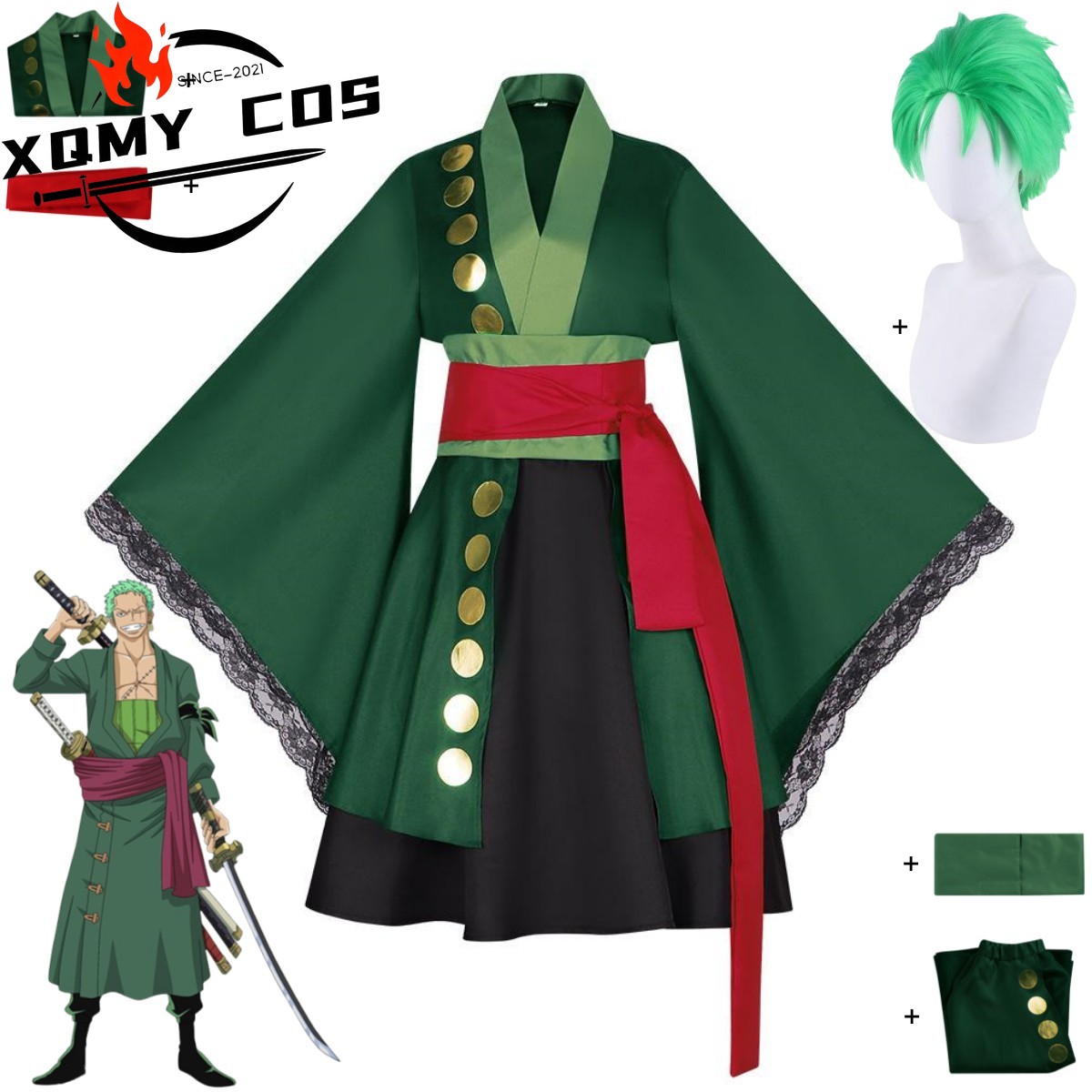 XqAnime Roronoa Zoro Cosplay C - Anime Zoro Cosplay Female review and price